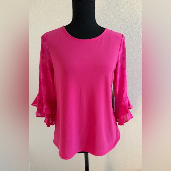 CeCe | Tops | Cece Nwt Pink Ruffle Sleeve Womens Top | Poshmark